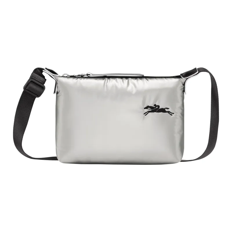 LONGCHAMP Le Pliage Alpin Leather Portable Crossbody Bag Women's Silver-0