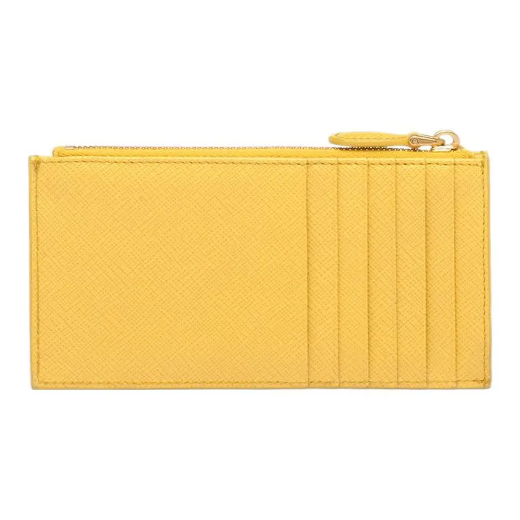 PRADA Saffiano Leather Card Holder Women's Sunlight Yellow-1