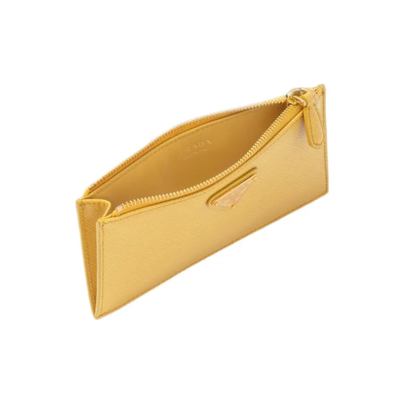 PRADA Saffiano Leather Card Holder Women's Sunlight Yellow-3