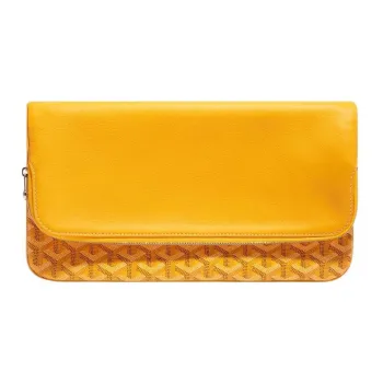 GOYARD Sainte-Marie Canvas With Leather Clutch Medium Size Unisex Yellow