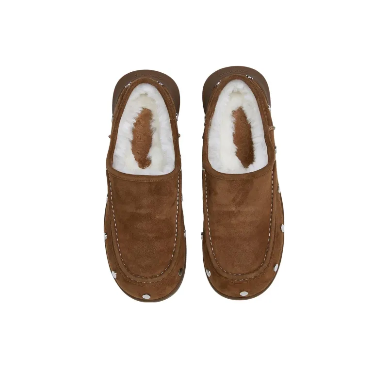 Cotemp Selle Suede High Heel Furry Slippers 4cm Women's-4