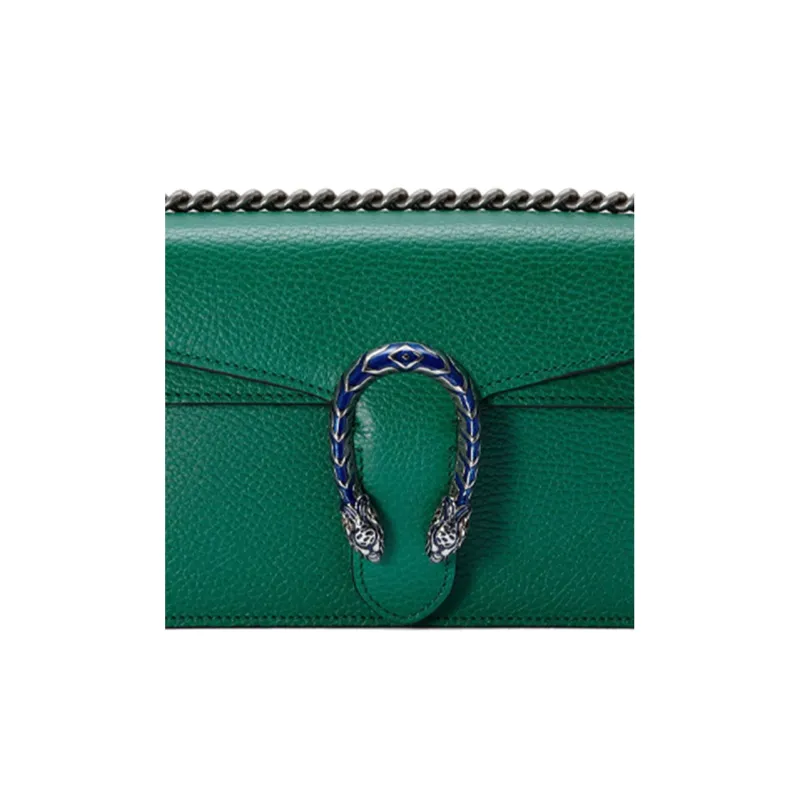 GUCCI Dionysus Leather Shoulder Bag, Crossbody Bag Trumpets Women's Green-7
