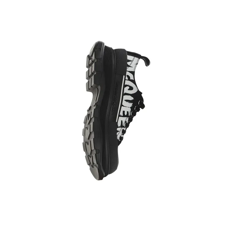Alexander McQueen Tread Slick Low Lace Up Graffiti Shoes 'Black White' Women's-5