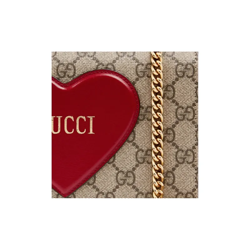 GUCCI Canvas Chain Wallet, Crossbody Bag, Shoulder Bag Women's-7