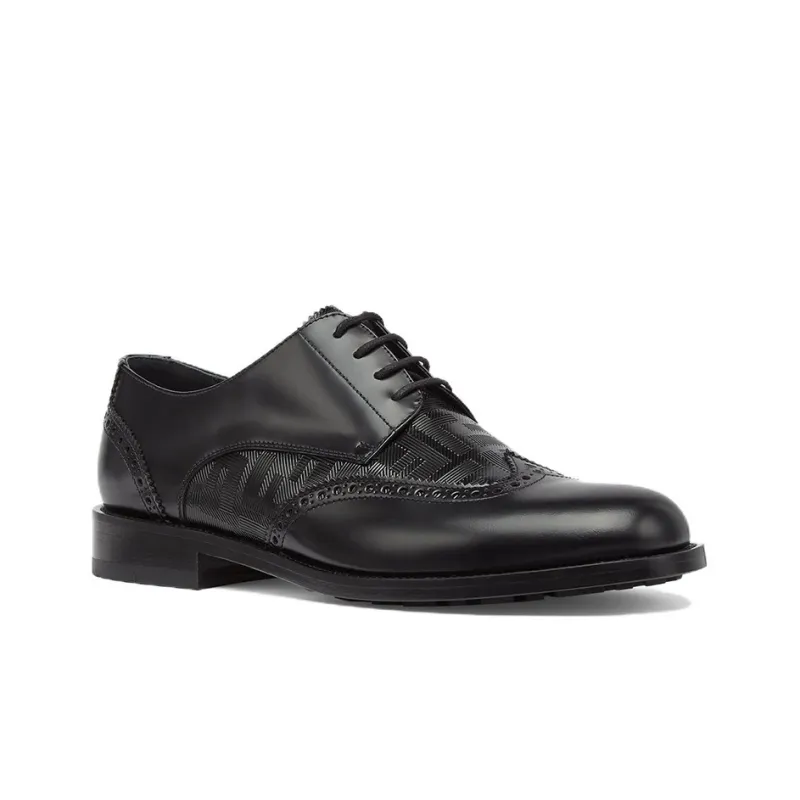 FENDI Dress Shoes Men Low-Top Black-2