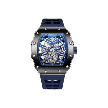 Lawrence Li Automatic Mechanical Movement Silicone Strap Watch Men's Watches Black LW-8824