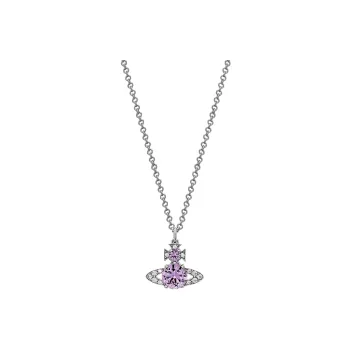 Vivienne Westwood ISMENE PENDANT Brass Necklaces Women's Purple/Silver Chain