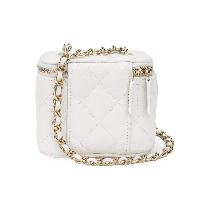 CHANEL 22c Early Spring Grain Embossed Cow Leather Small Box Bag, Shoulder Bag, Crossbody Bag Mini Women's White-2