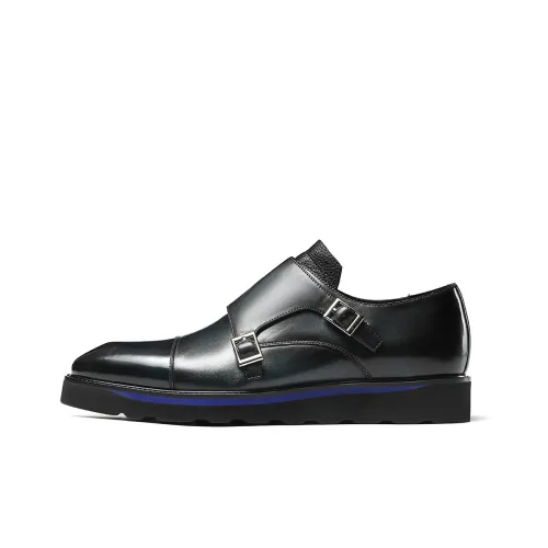 AOKANG Dress Shoes Men Low-Top Blue