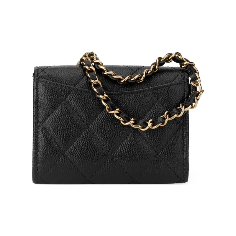 CHANEL Calfskin Clutch Wallet Regular Women's Black-3