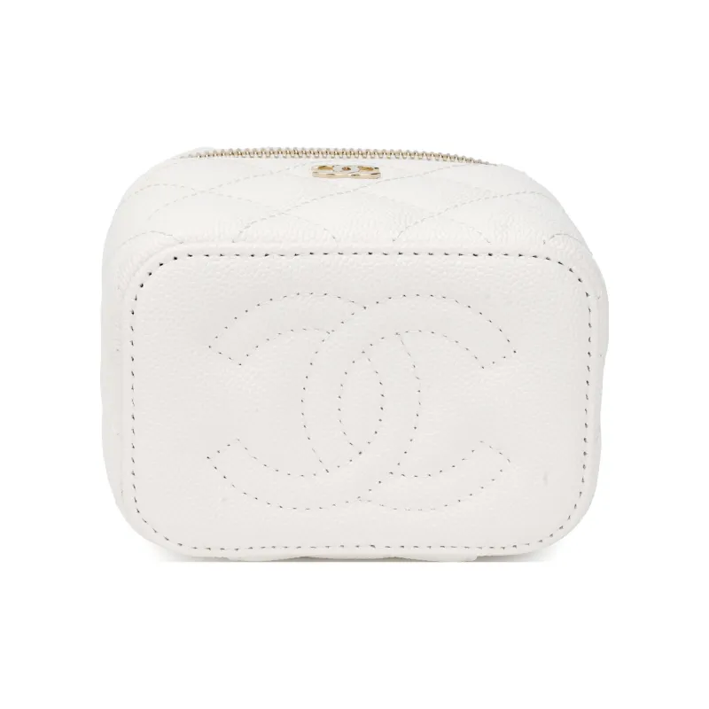 CHANEL 22c Early Spring Grain Embossed Cow Leather Small Box Bag, Shoulder Bag, Crossbody Bag Mini Women's White-3