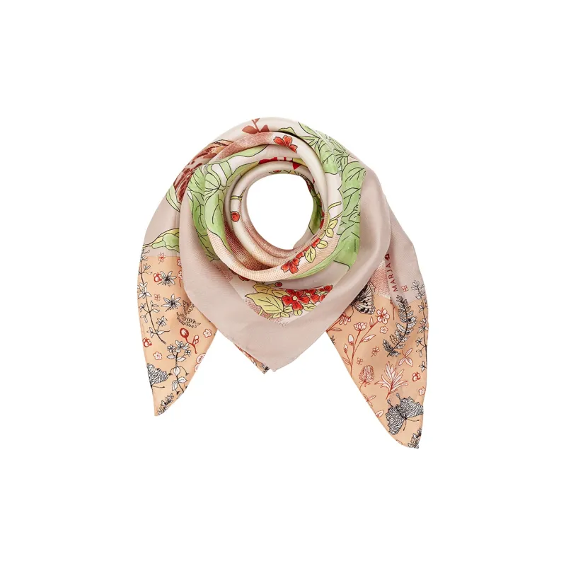 MARJAKURKI 100% Silk, Mulberry Silk Scarf With Greeting Card Women's-1