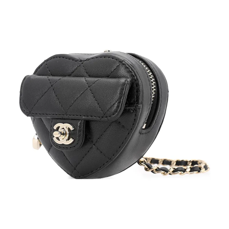 CHANEL Lambskin Shoulder Bag, Crossbody Bag Women's Black-1