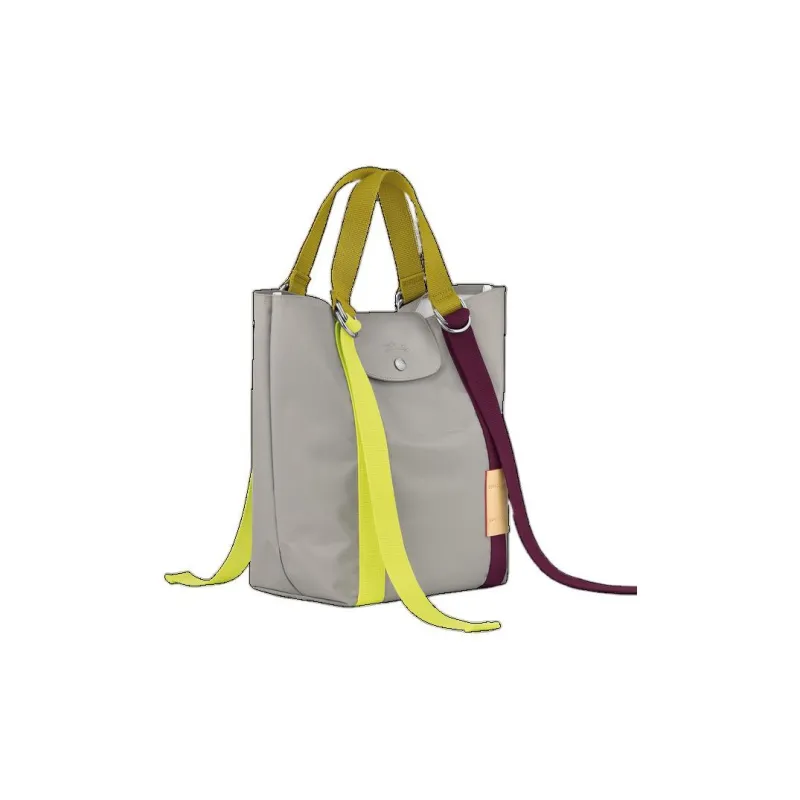 LONGCHAMP Le Pliage Re-play Canvas With Leather Trim One Shoulder Canvas Bag Handbag Women's Gray-1