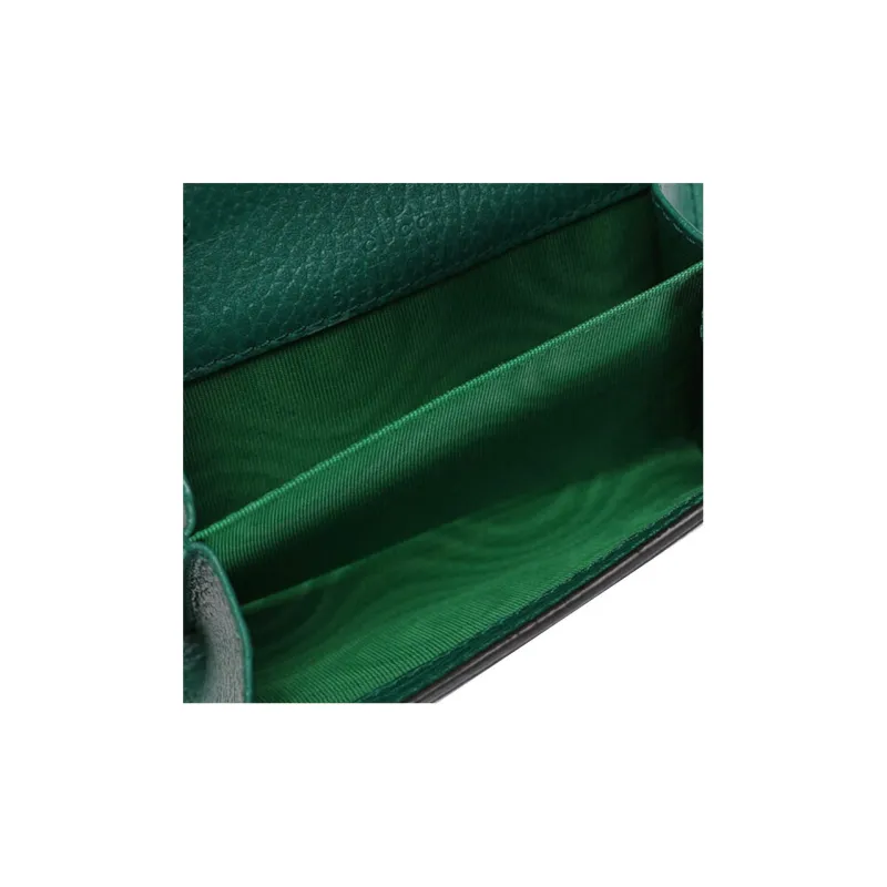 GUCCI Dionysus Leather Handbag, Coin Purse, Card Holder Extra Mini Women's Green-4