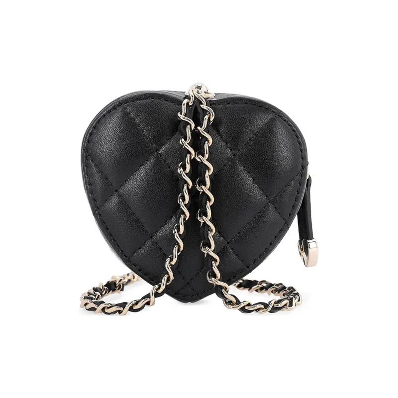 CHANEL Lambskin Shoulder Bag, Crossbody Bag Women's Black-2