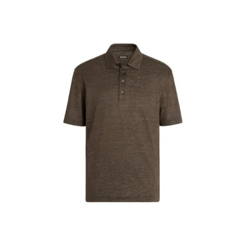 Ermenegildo Zegna Polo Shirts Men Dark Brown