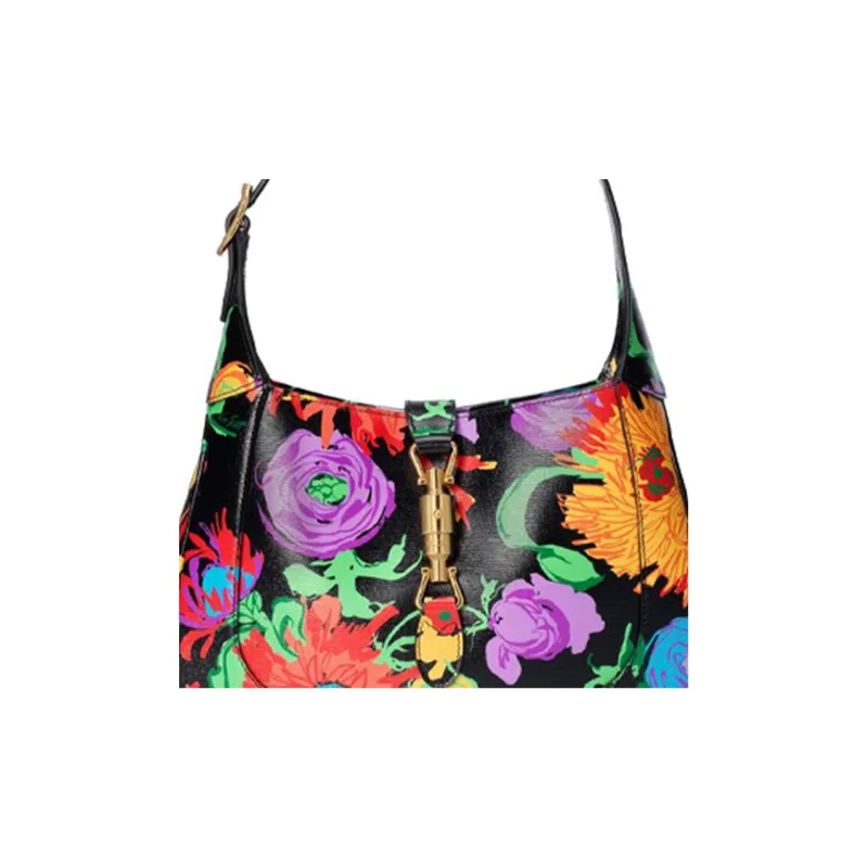 GUCCI Jackie 1961 Leather Crescent Shoulder Bag Shoulder Bag Small Size Women's Black-8
