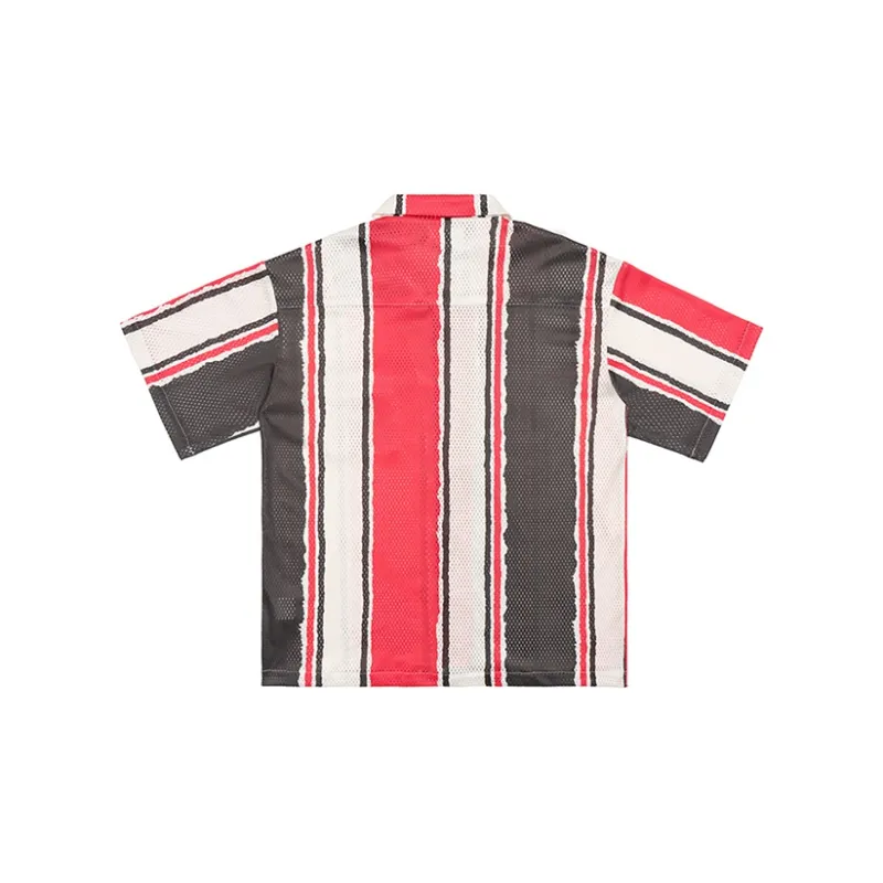 EMPTY REFERENCE Short Sleeved Shirt Unisex Black Red-1