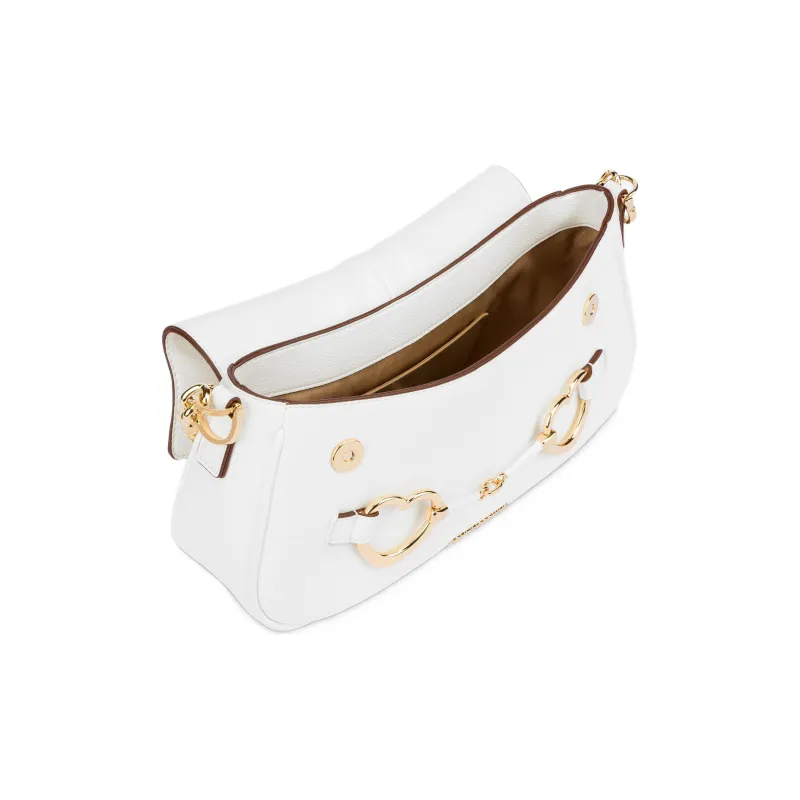 LOVE MOSCHINO PU Portable Crossbody Bag, Shoulder Bag Women's White-3