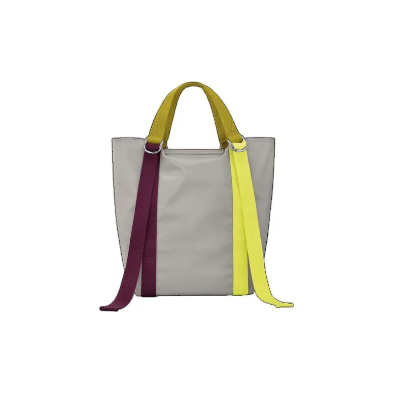 LONGCHAMP Le Pliage Re-play Canvas With Leather Trim One Shoulder Canvas Bag Handbag Women's Gray-2