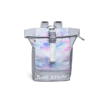 LOVERPUSS Polyester Basketball Bag Backpack Large Size Unisex Iridescent Gray