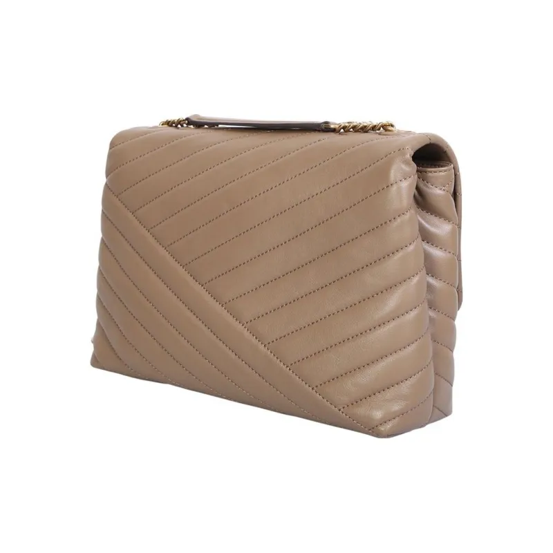 TORY BURCH Kira Leather Crossbody One Shoulder Handbags Women's Taupe-1