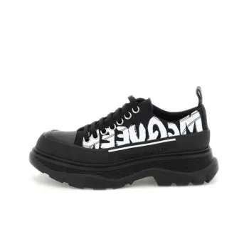 Alexander McQueen Tread Slick Low Lace Up Graffiti Shoes 'Black White' Women's
