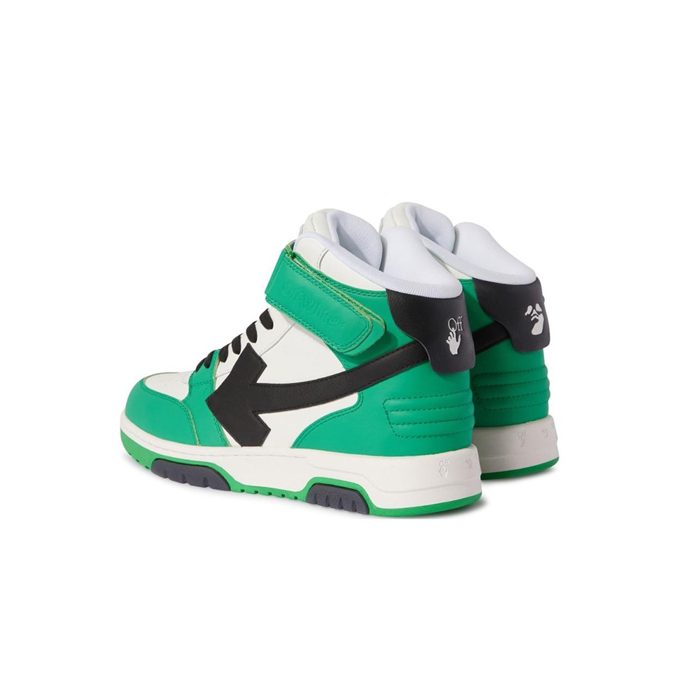 OFF-WHITE Out of Office Skateboard Shoes Men High-Top Green