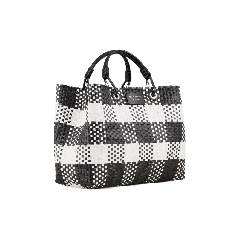 EMPORIO ARMANI Polyester Handbag Medium Size Women's Black White-1