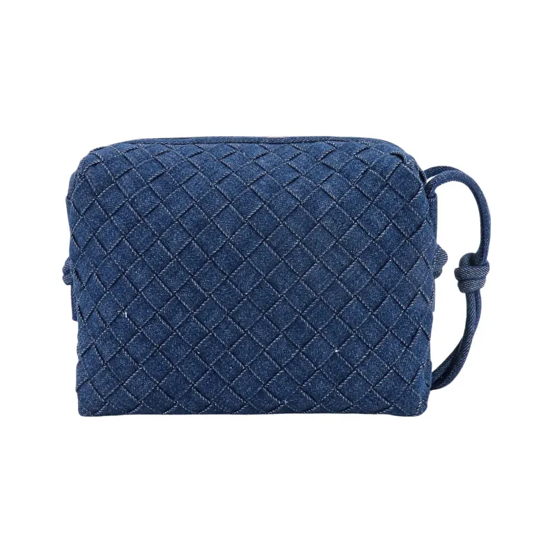 Bottega Veneta Cotton Fabric Shoulder Bag Women's Blue-2