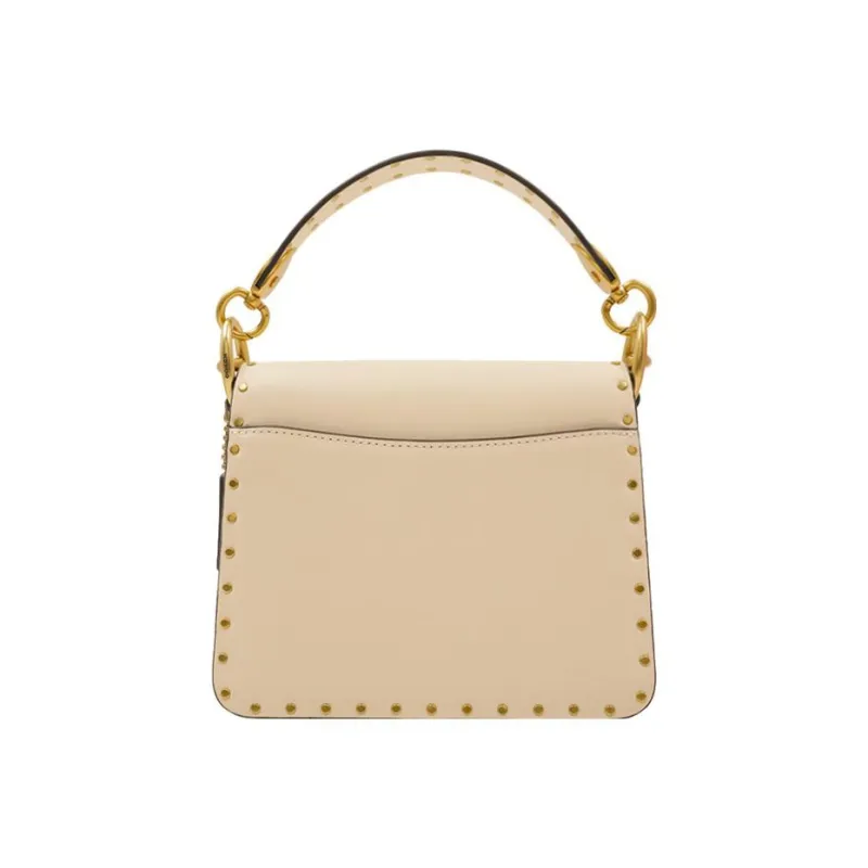 COACH Beat Leather Square Bag, Crossbody Bag, Shoulder Bag Trumpets Women's Ecru-2