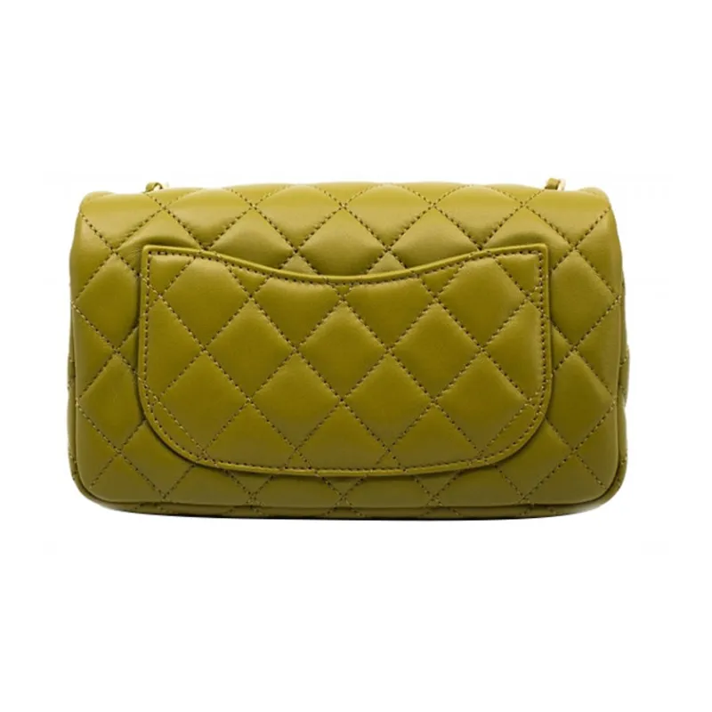 CHANEL Classic Flap CF Small Gold Ball Sheepskin Chain Bag, Flap Bag, Shoulder Bag, Crossbody Bag Mini Women's Yellow-2