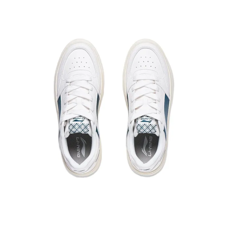 LiNing Sports Life Collection Starfall Anti Slip Wear Resistant Low Top Skateboard Shoes Men's White Green-3