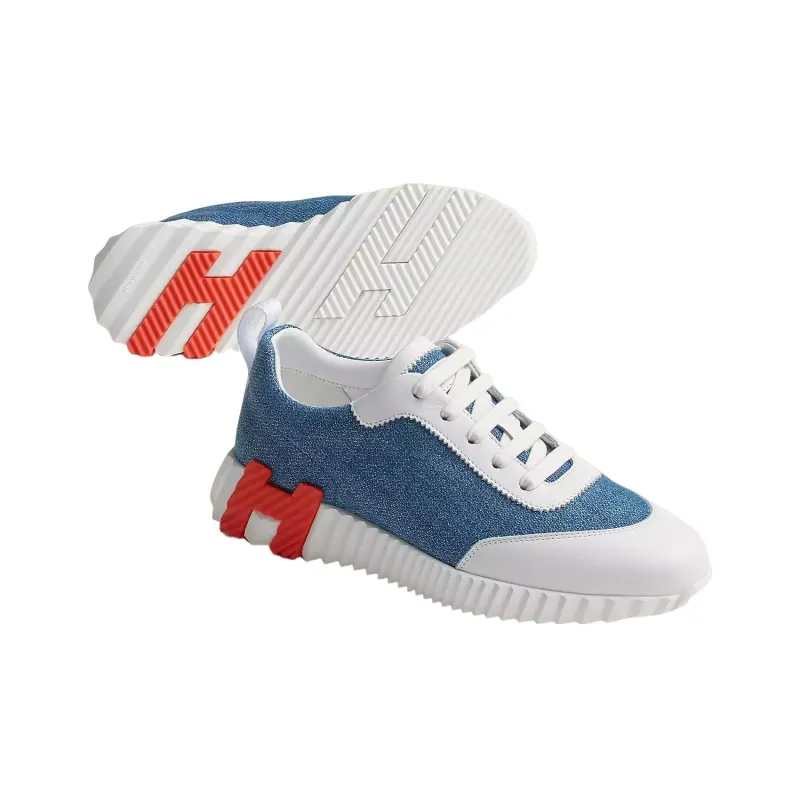 HERMES Bouncing Low Top Sports Casual Shoes Women's Blue-4