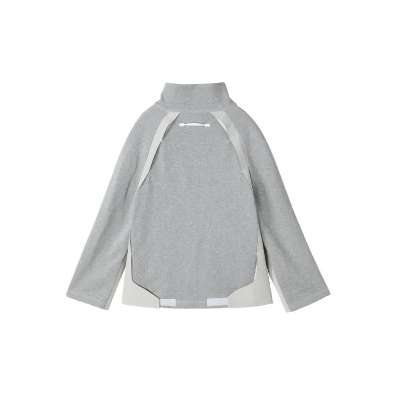 NORVINCY Outerwear Trendy Brand Half Open Collar Without Hood Sweatshirt Unisex-1