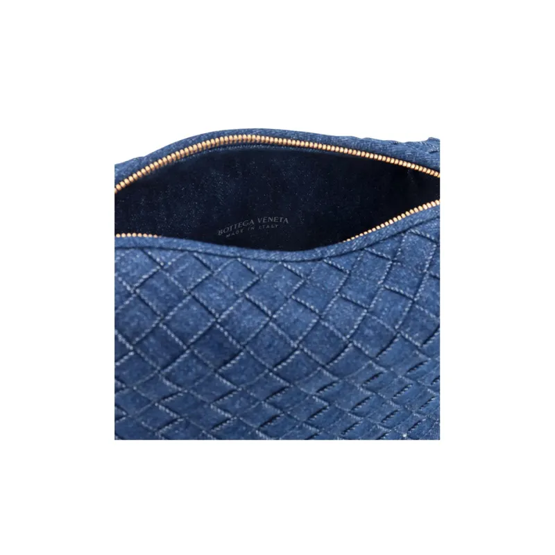 Bottega Veneta Cotton Fabric Shoulder Bag Women's Blue-3