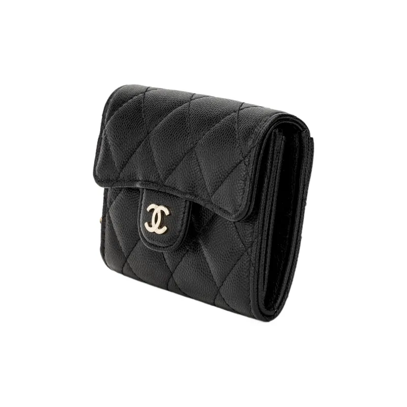 CHANEL Calfskin Clutch Wallet Regular Women's Black-2
