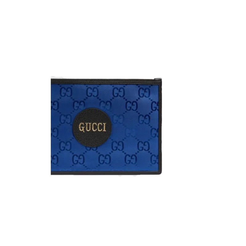 GUCCI Off The Grid Recycled Nylon With Leather Clutch Regular Unisex Blue/Black-6