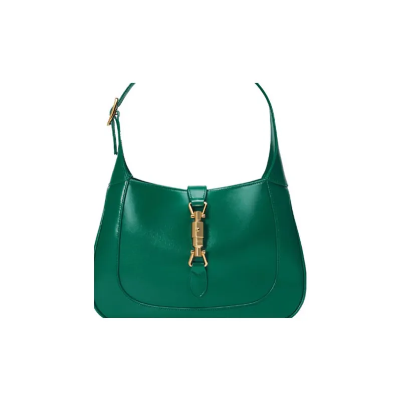 GUCCI Jackie 1961 Leather Crescent Shoulder Bag Shoulder Bag Small Size Women's Emerald Green-8