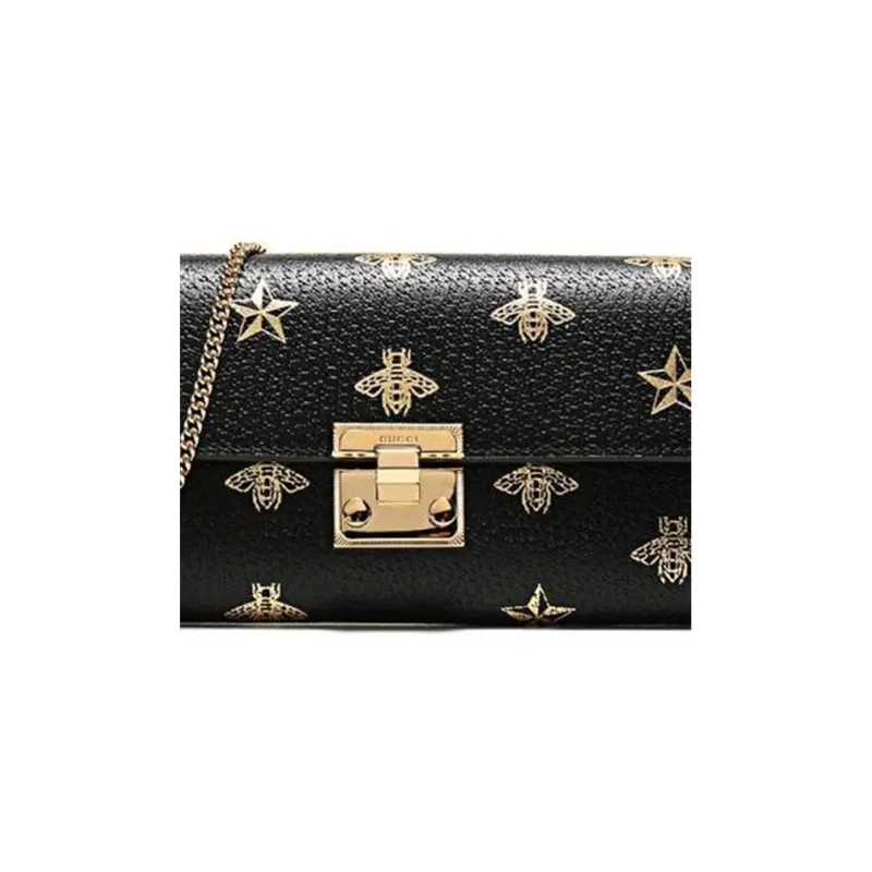 GUCCI Padlock Leather Lock Bag, Handbag, Shoulder Bag, Clutch, Shoulder Bag Mini Women's Black-5