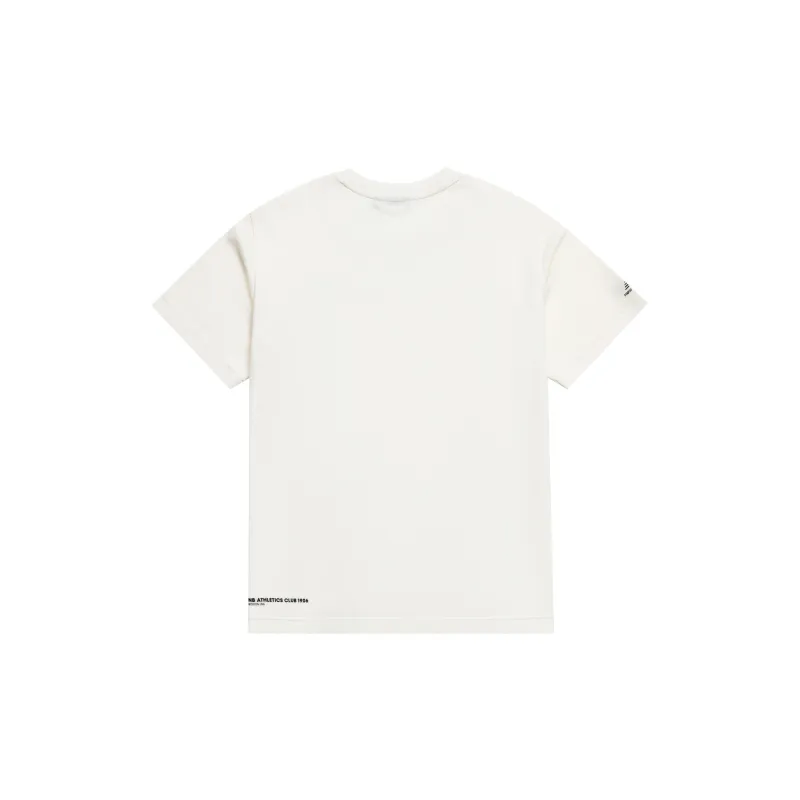 New Balance Drop Shoulder Sleeve T Shirt Unisex White-1