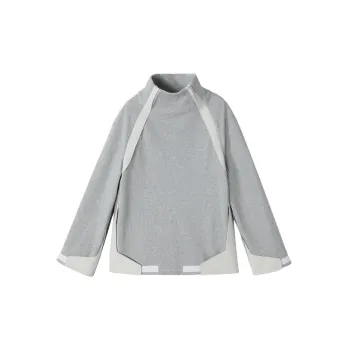 NORVINCY Outerwear Trendy Brand Half-Open Collar Without Hood Sweatshirt Unisex