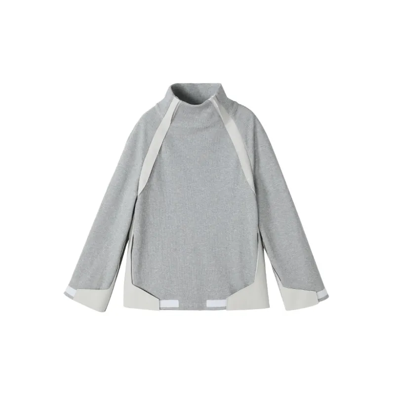 NORVINCY Outerwear Trendy Brand Half Open Collar Without Hood Sweatshirt Unisex-0