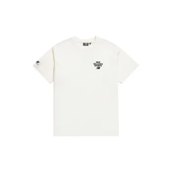 New Balance Drop Shoulder Sleeve T Shirt Unisex White
