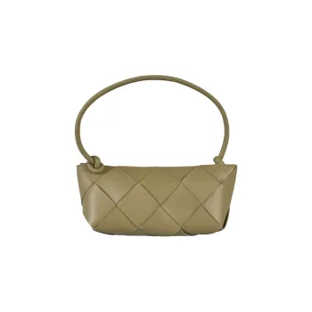 Bottega Veneta ARCO Sheepskin Tote Pochette Handbag, Shoulder Bag Small Size Women's Taupe/Gold