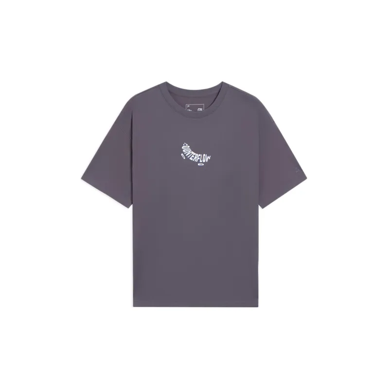 LINING CF Tracing T Shirts Unisex Surface Gray-1