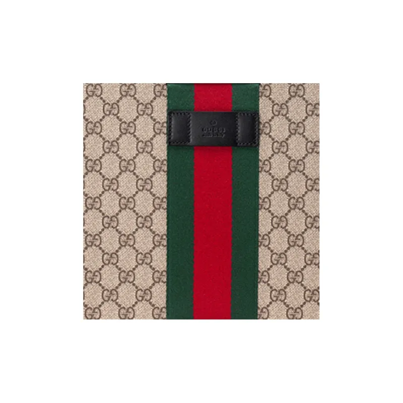 GUCCI Canvas With Leather Wrist Bag Canvas Bag Clutch Men's Ebony/Black-6