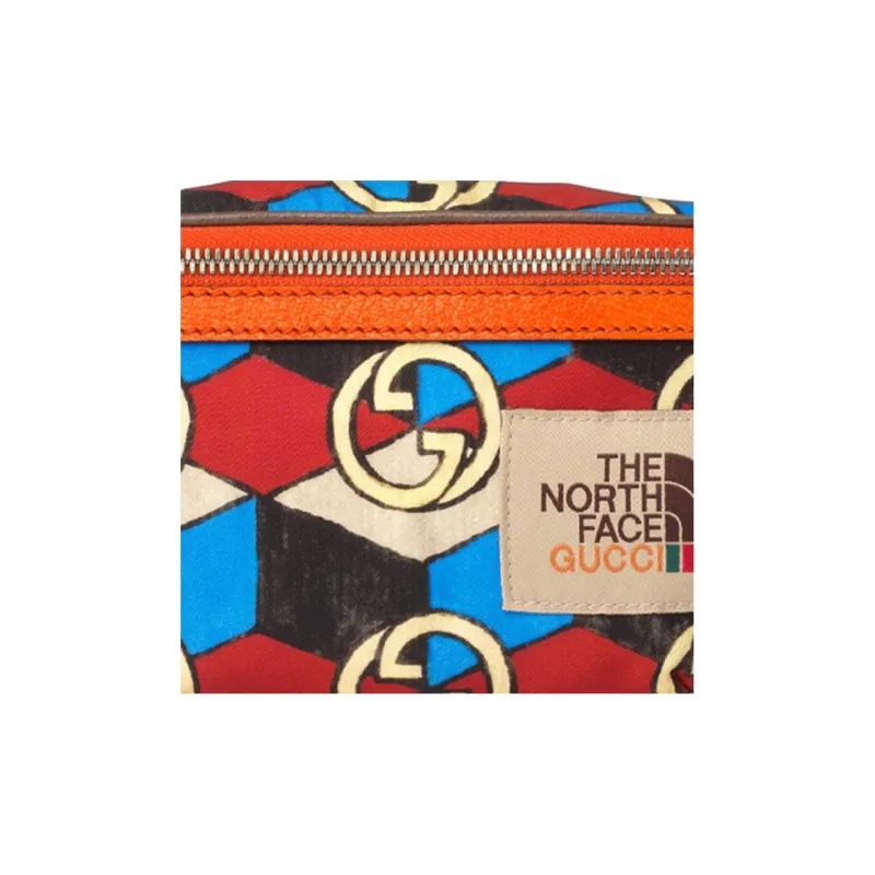 GUCCI The North Face Collaboration Nylon With Leather Sling Bag, Fanny Pack Unisex Multicolor-7