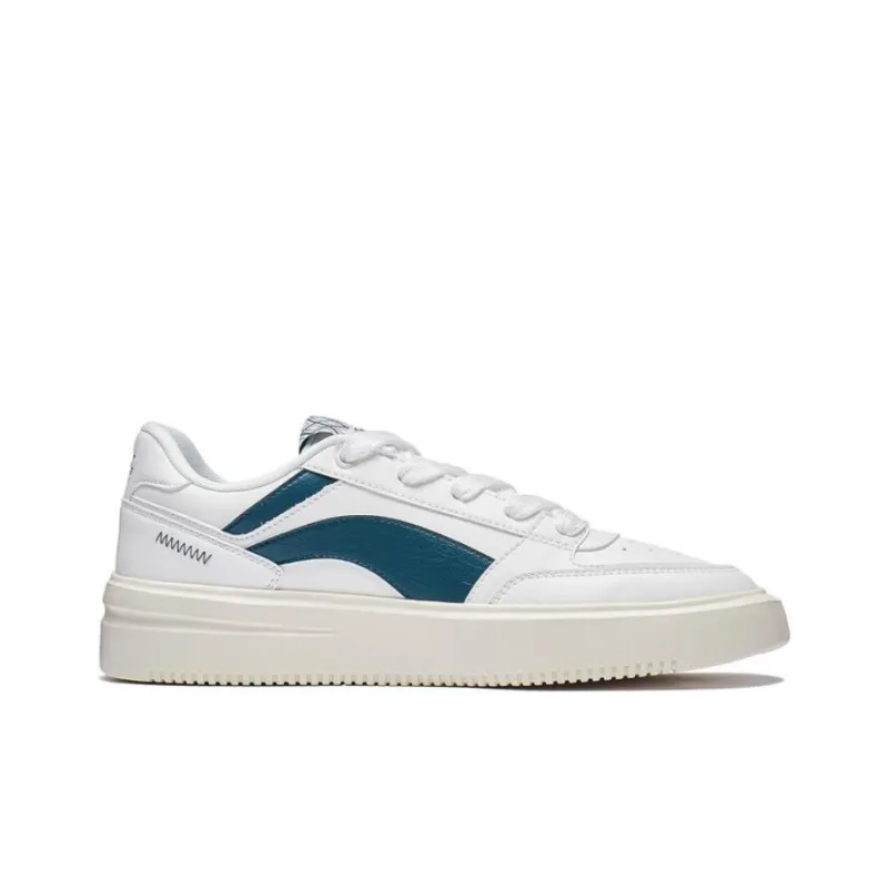LiNing Sports Life Collection Starfall Anti Slip Wear Resistant Low Top Skateboard Shoes Men's White Green-1
